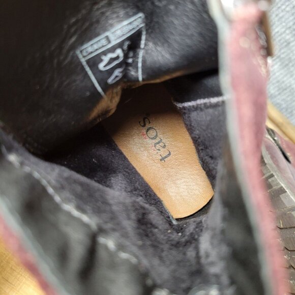 Taos Crave Merlot Leather & Suede Boots, Women’s Size 41 (10-10.5) Zipper - Picture 12 of 13